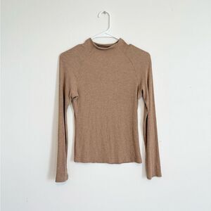 LNA Brown Mock Neck Top